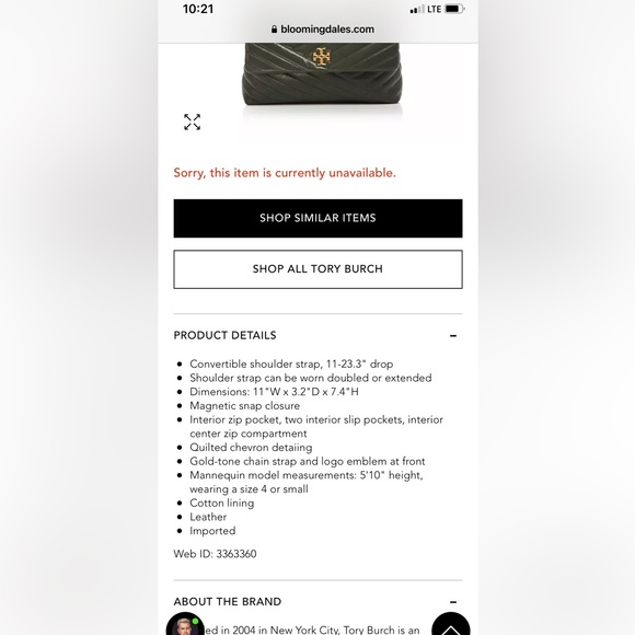 Tori Burch Kira Chevron Leather bag - Picture 6 of 6